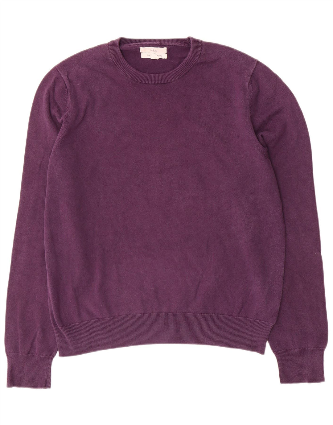 Marks & Spencer Herre sweater med rund hals, stor lilla bomuld