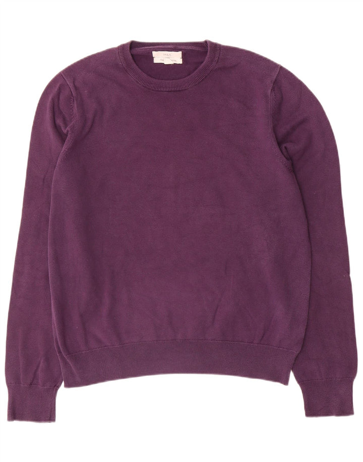 Marks & Spencer Herre sweater med rund hals, stor lilla bomuld