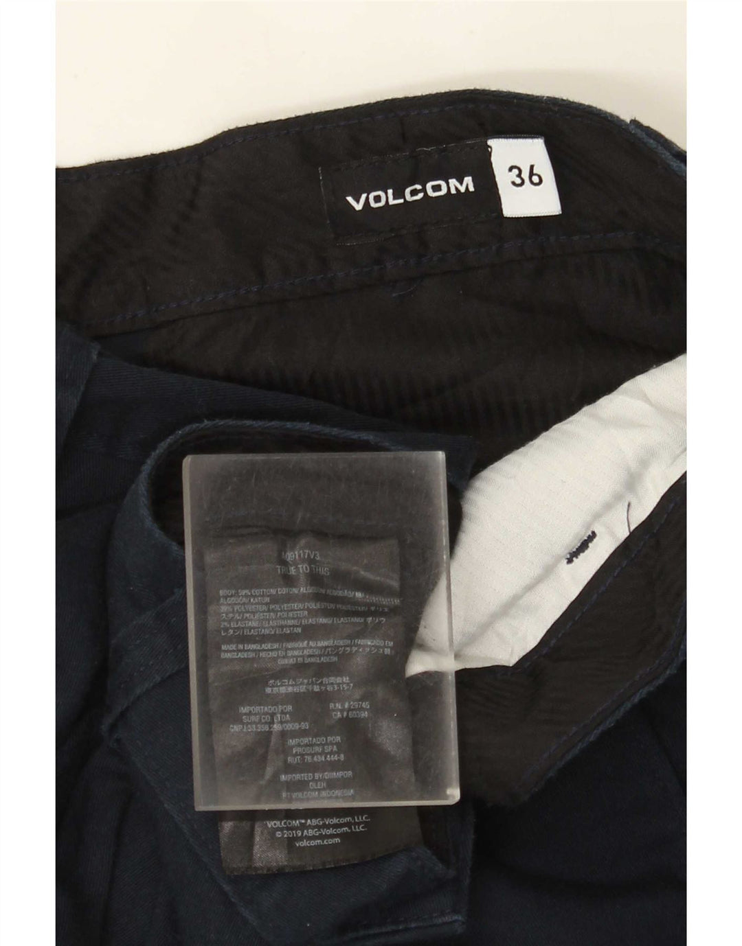 Volcom Herre Chino Shorts W36 Large Navy Blue Bomuld