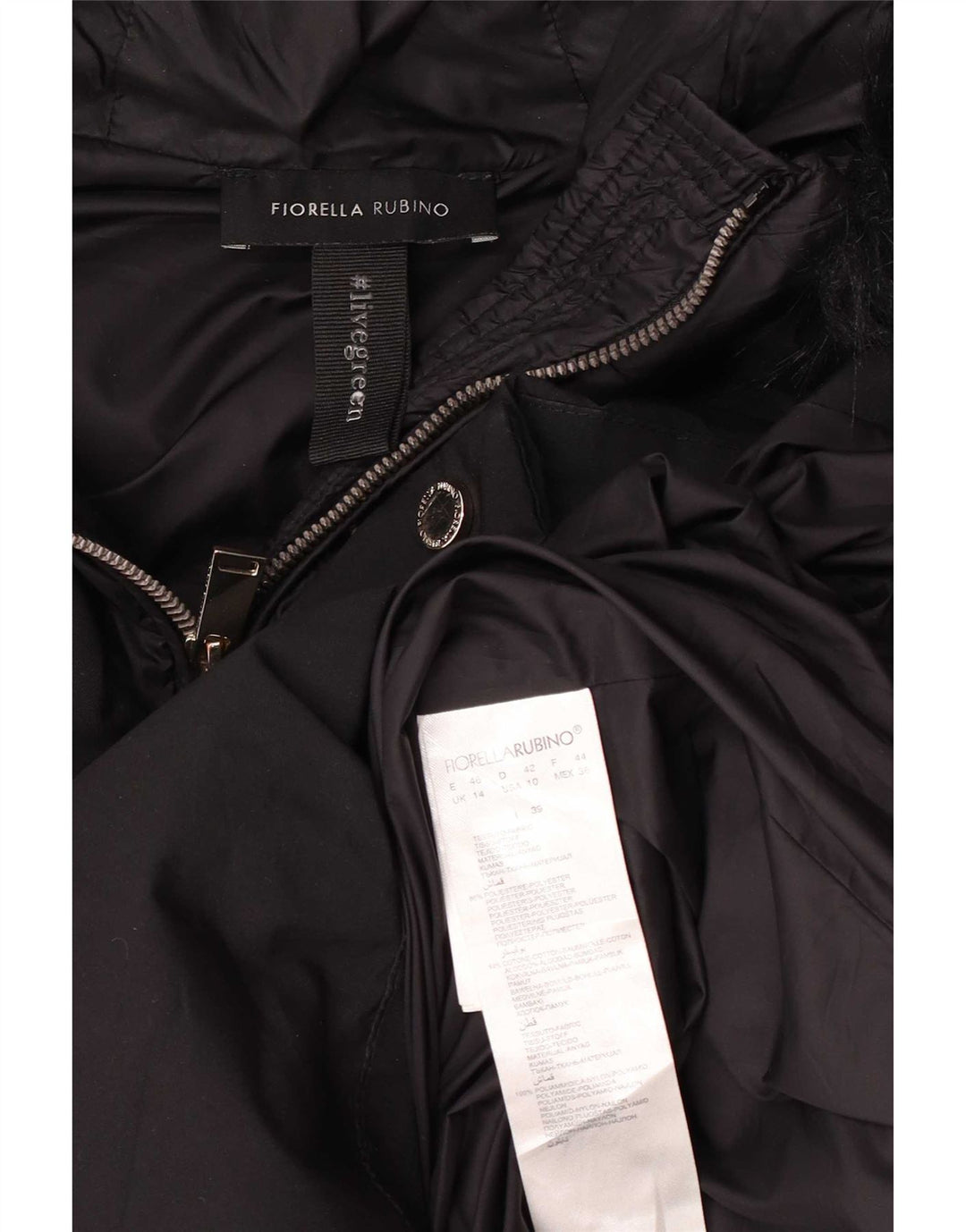 Florela Rubino Dame Hætte Oversized Polstret Frakke UK 14 Large Black