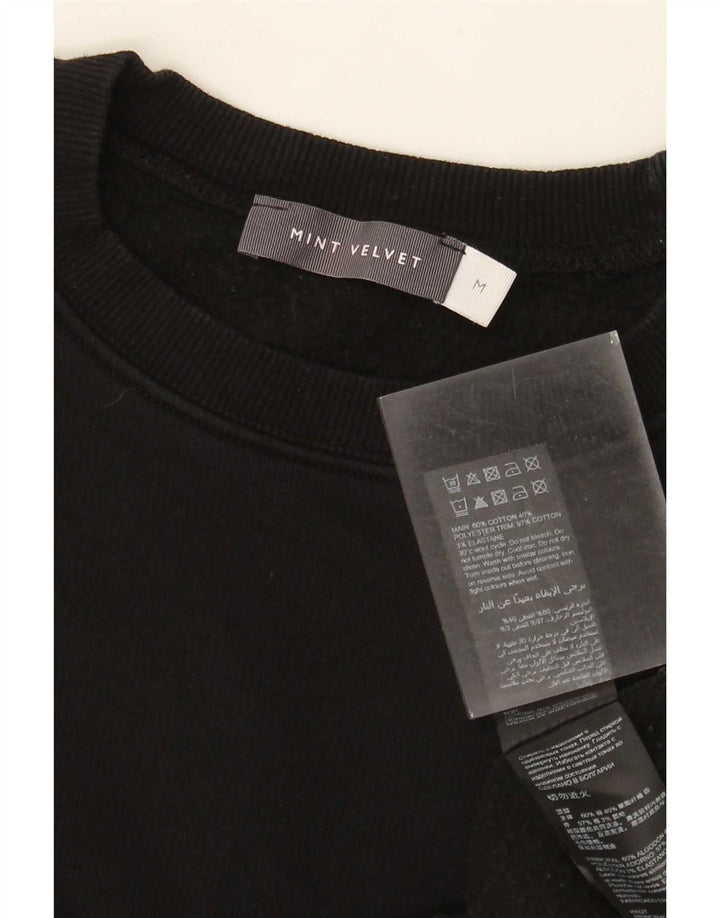 MINT VELVET Dame Sweatshirt Jumper UK 14 Medium Sort Bomuld