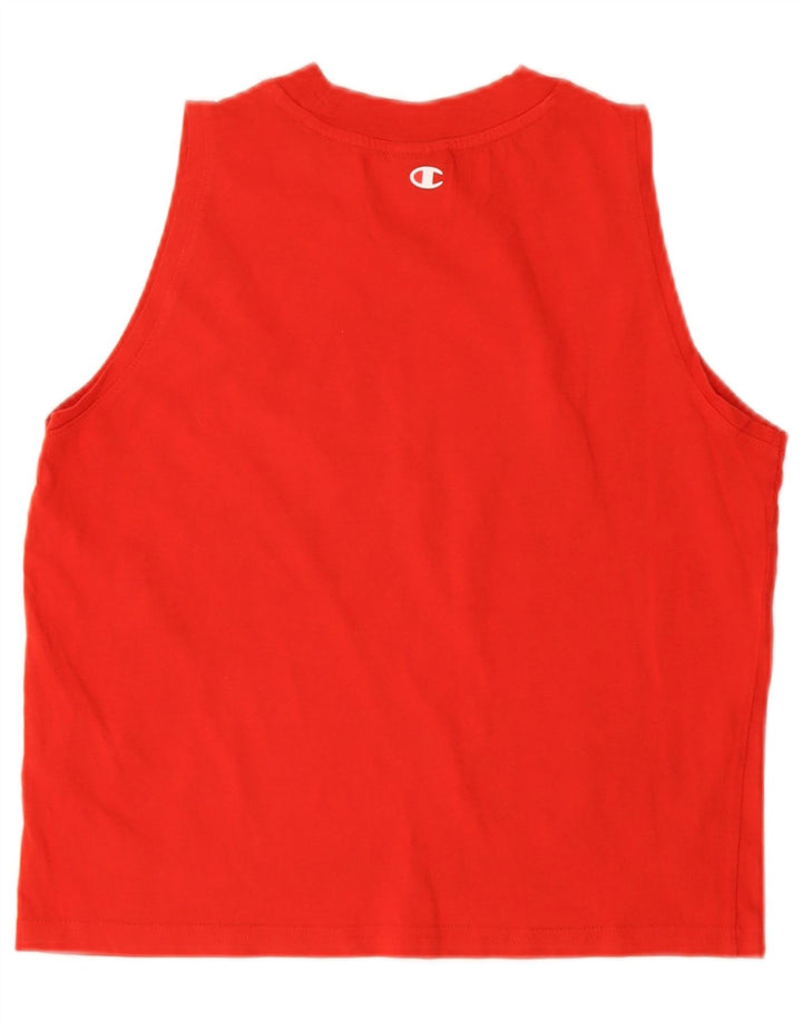 Champion Kvinder Grafisk Vest Top UK 10 Lille Rød Bomuld
