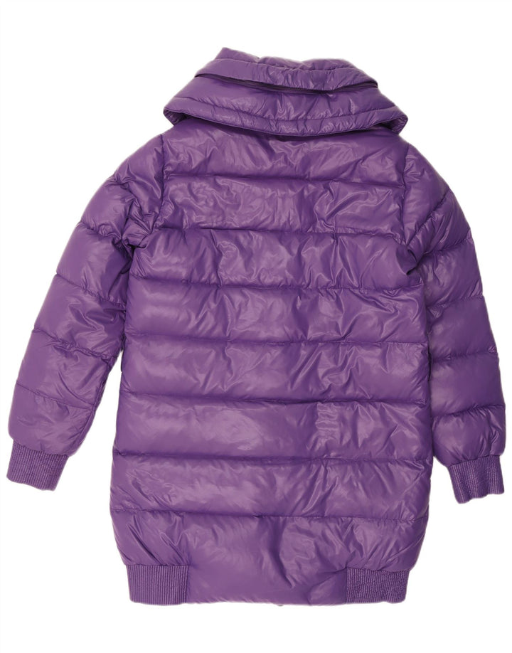 Benetton Dame Hætte Polstret Frakke IT 46 Large Purple Polyester