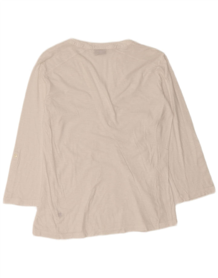 NAPAPIJRI Dame 3/4 ærmet bluse Top UK 10 Small White Floral