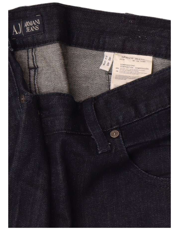ARMANI Lige jeans til mænd W40 L34 Marineblå bomuld