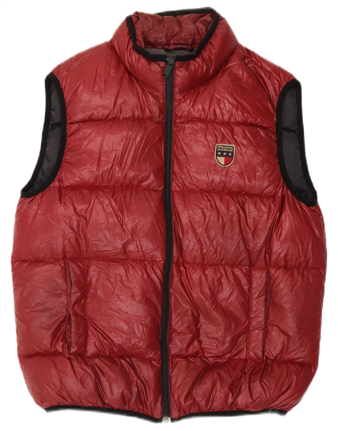 Tommy Hilfiger Herre Polstret Gilet UK 36 Lille Rød Polyester
