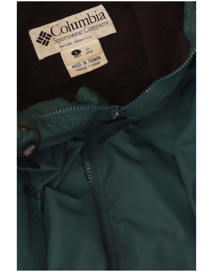 Columbia Herre Hooded Windbreaker Jacket UK 40 Large Green