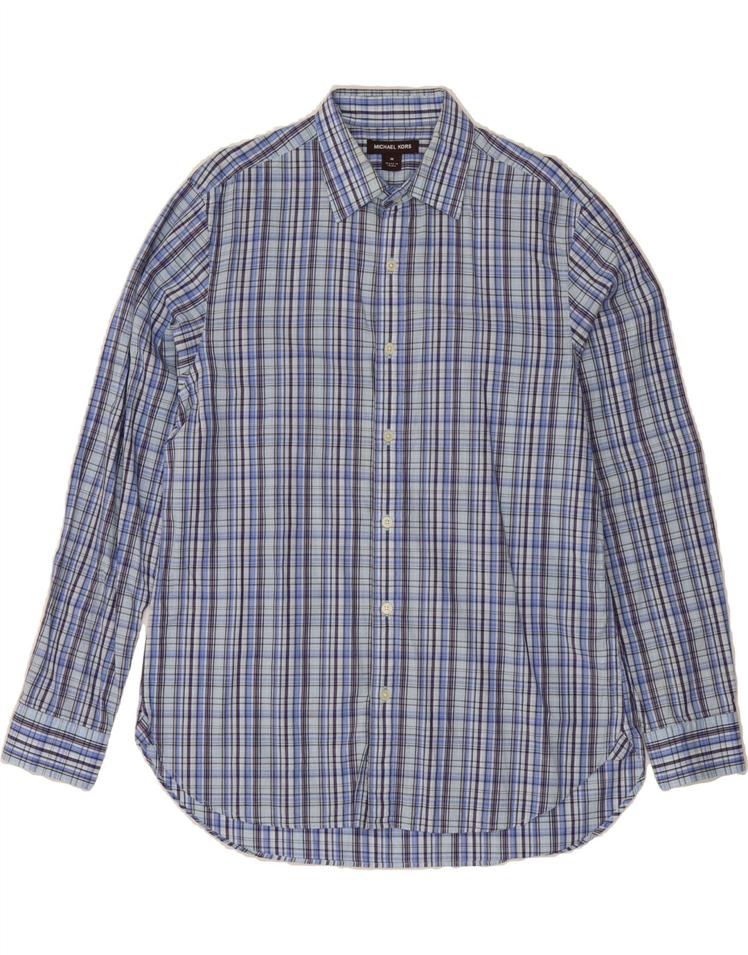 MICHAEL KORS Mens Shirt Medium Blue Check Cotton Vintage Michael Kors and Second-Hand Michael Kors from Messina Hembry 