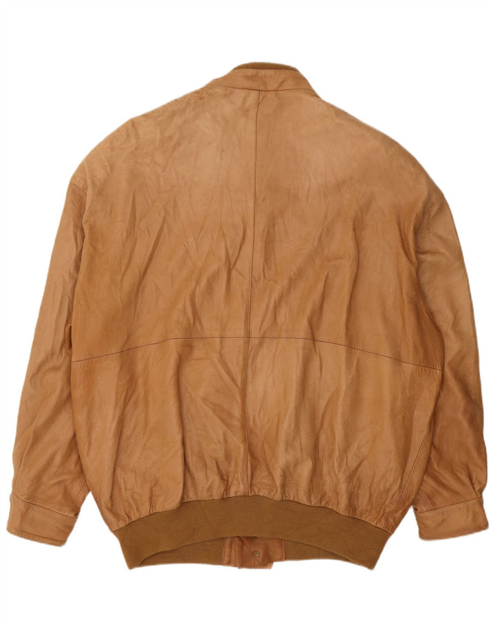 PATRICIA Mens Leather Jacket IT 56 3XL Brown Leather