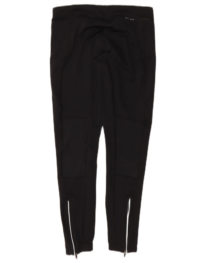Nike Dame Dri Fit Leggings UK 12 Medium Sort Polyester