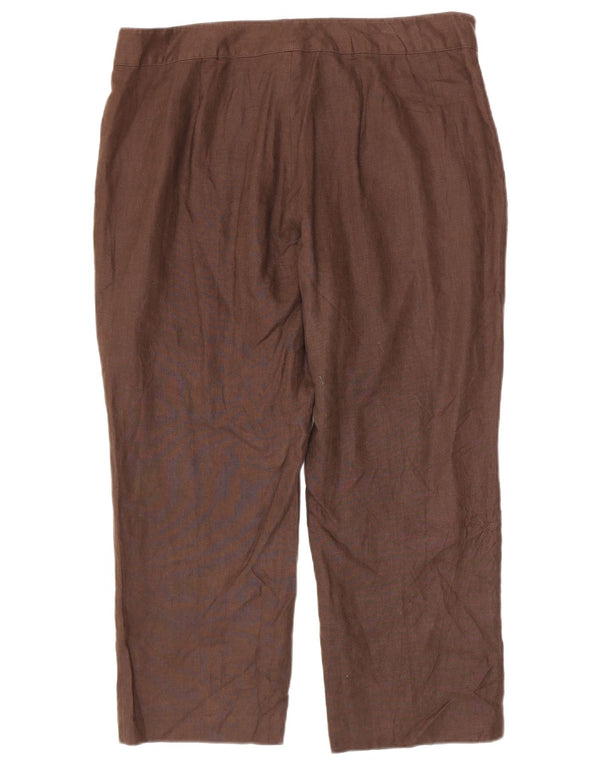 Chaps lige cropped bukser til kvinder US 16 2XL W38 L25 brun hør