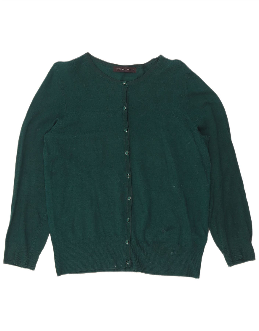 Marks & Spencer Dame Cardigan Sweater UK 12 Medium Green Viscose
