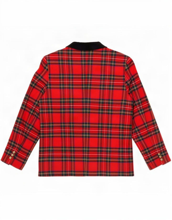 Burberrys Dame 2 Button Blazer Jacket UK 14 Medium Rød Plaid