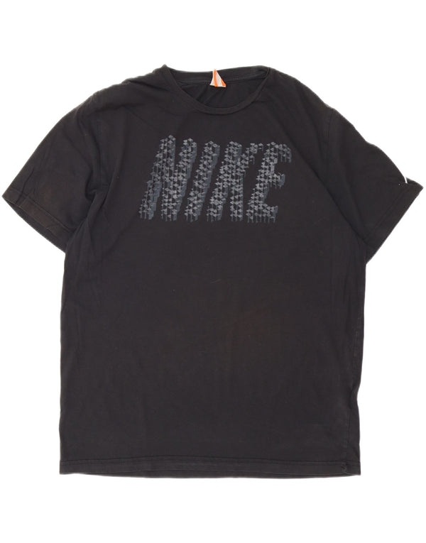Nike kortærmet grafisk T-shirt top til mænd XL sort bomuld