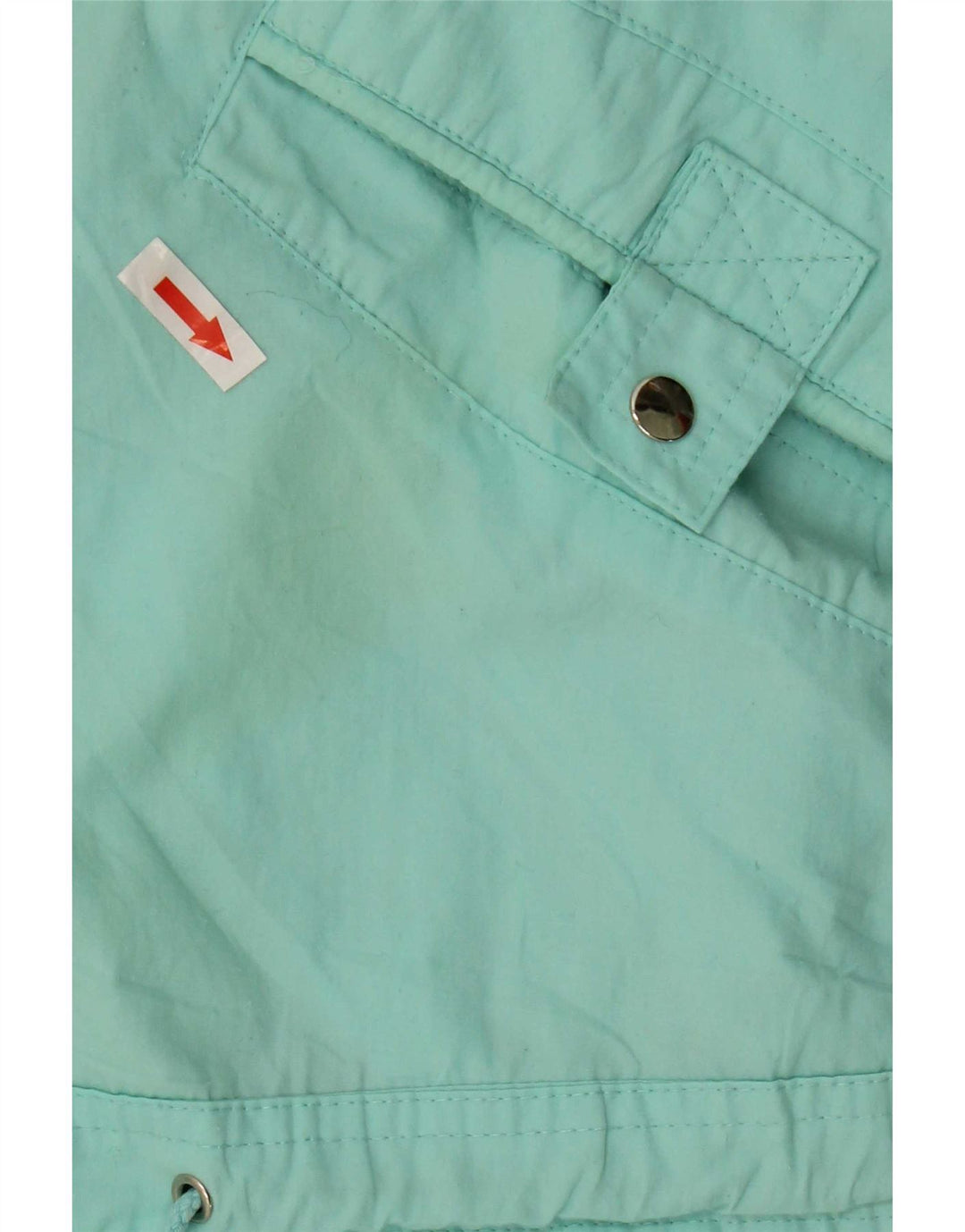 Vintage Kvinders Grafisk Windbreaker Jacket UK 16 Stor turkis polyester