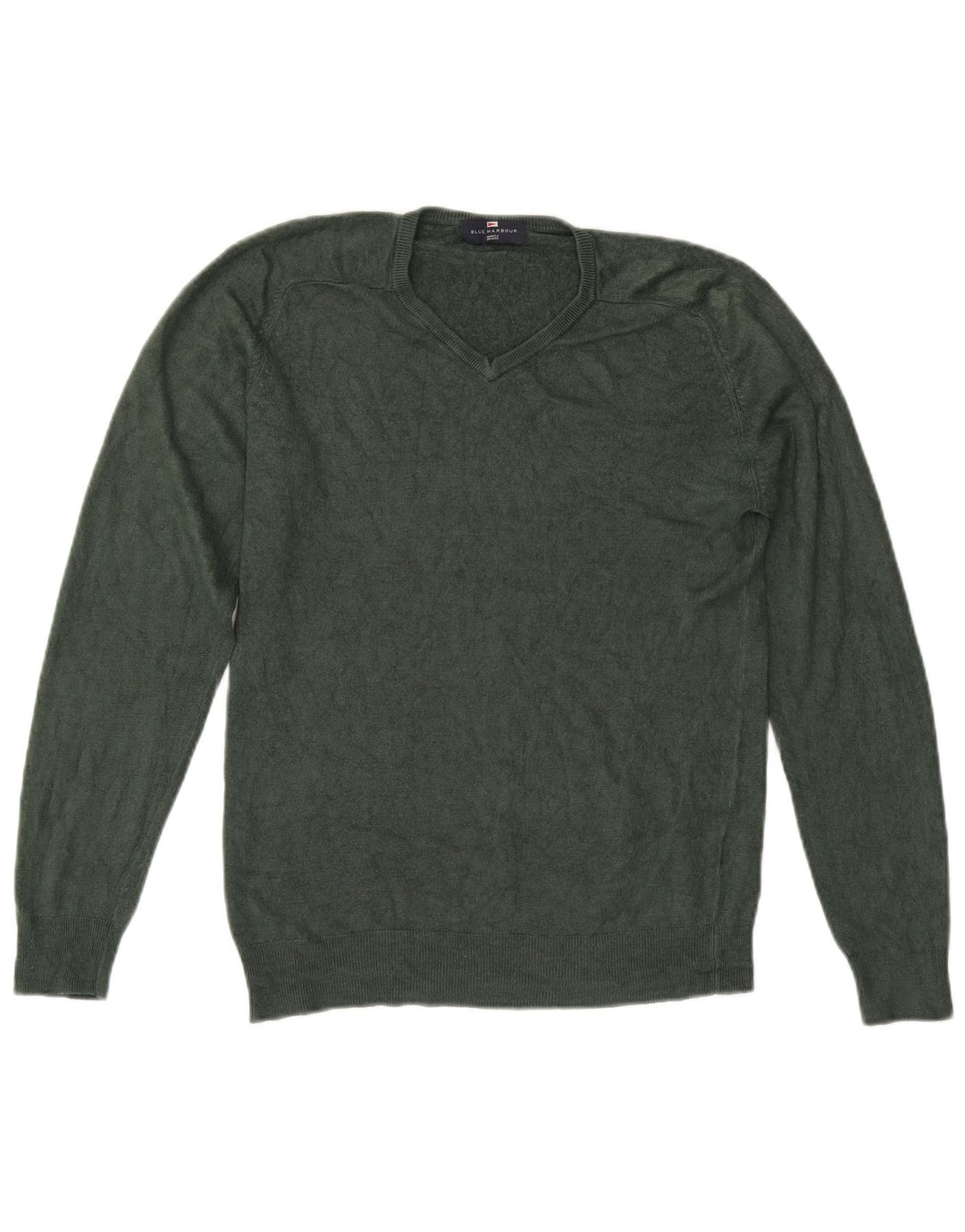 Marks & Spencer Herre Blue Harbor V-hals sweater lille grøn akryl