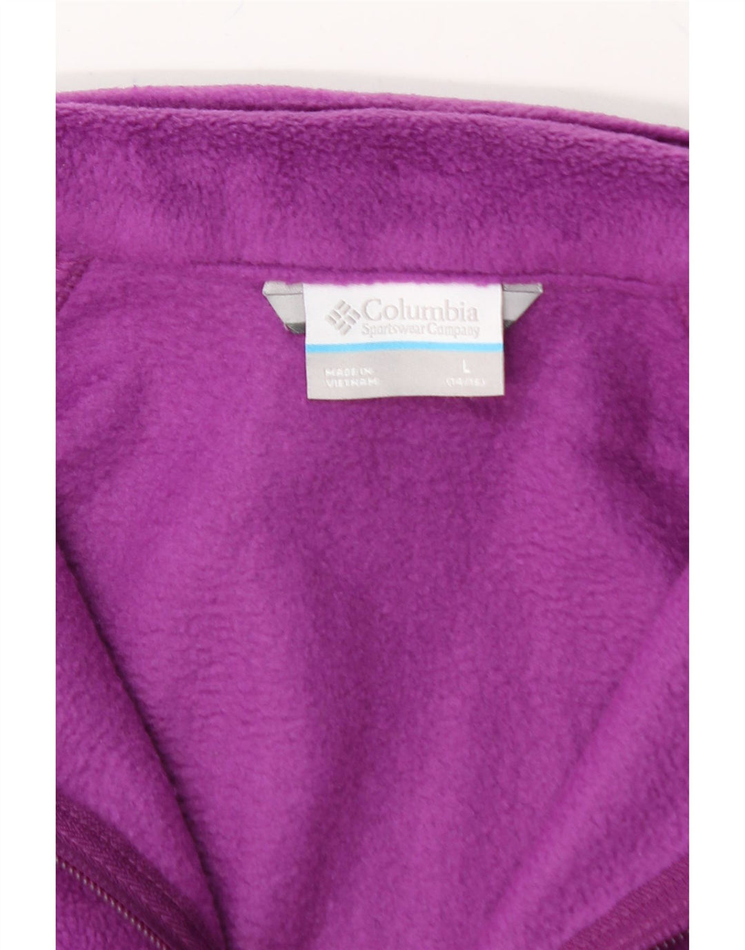 COLUMBIA Girls Fleece Jacket 14-15 Years Large Purple Polyester Vintage Columbia and Second-Hand Columbia from Messina Hembry 