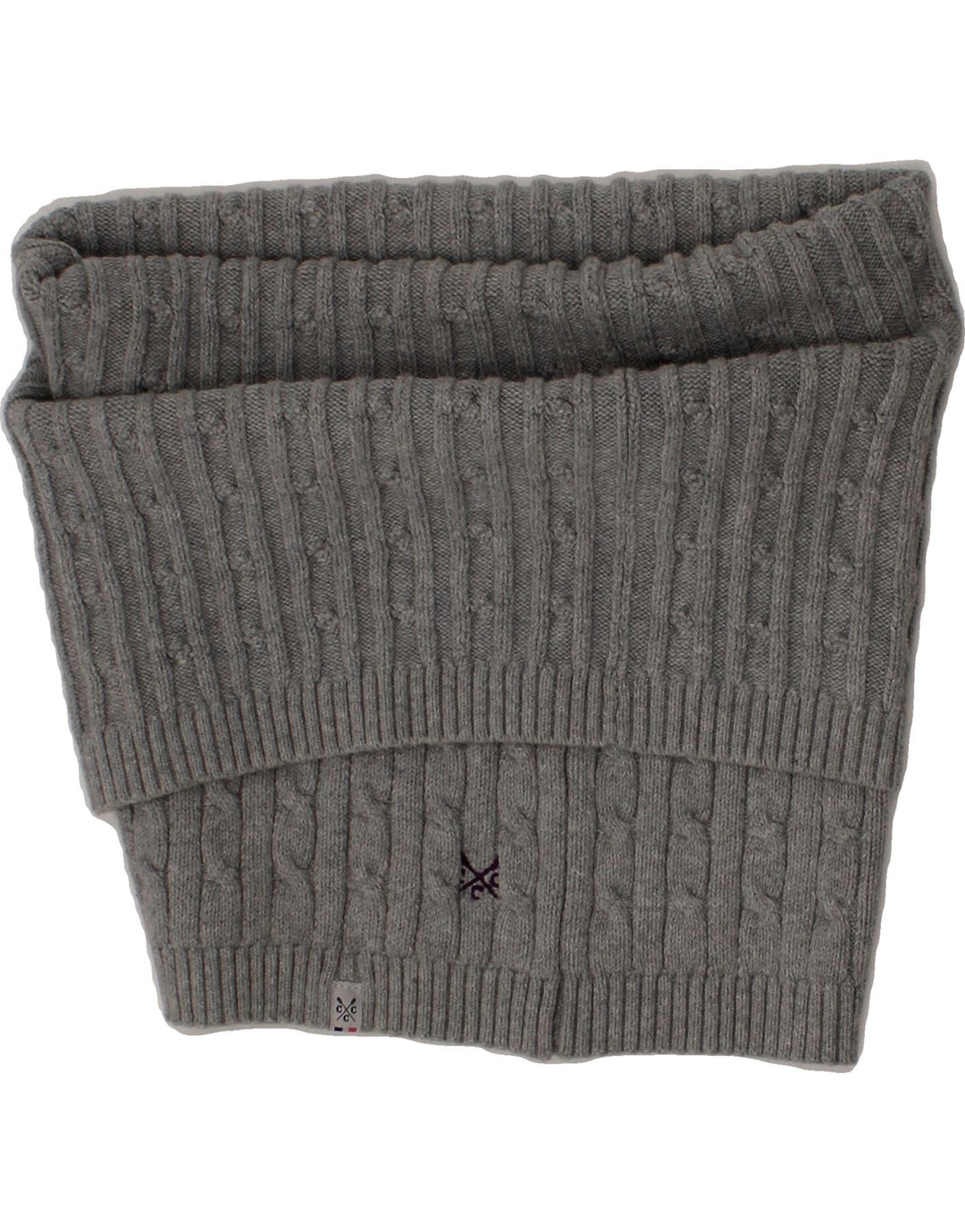 CREW CLOTHING Womens Rectangle Scarf One Size Grey Cotton Vintage Crew Clothing and Second-Hand Crew Clothing from Messina Hembry 