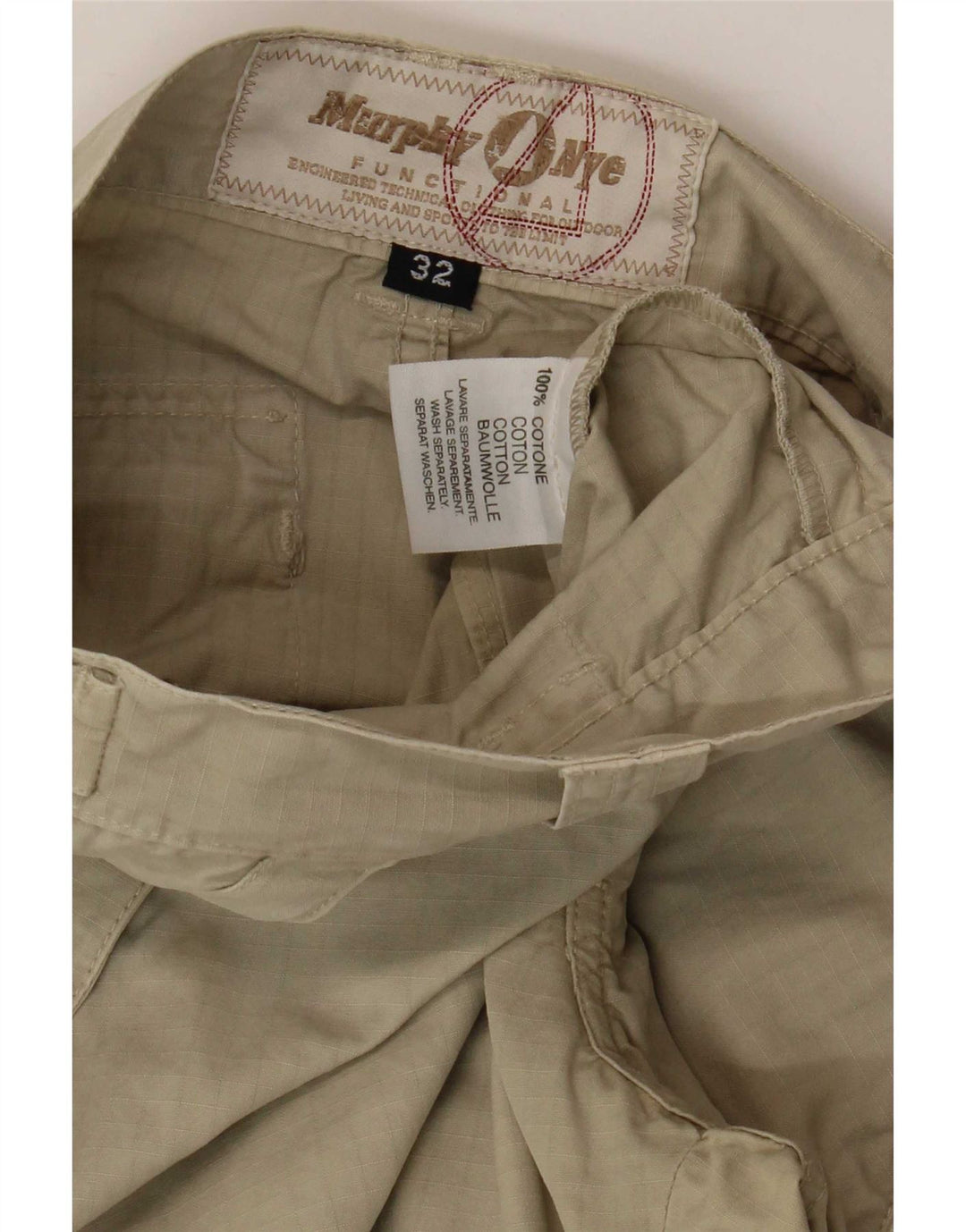 Murphy & Nye Herre Cargo Shorts W32 Medium Khaki Bomuld