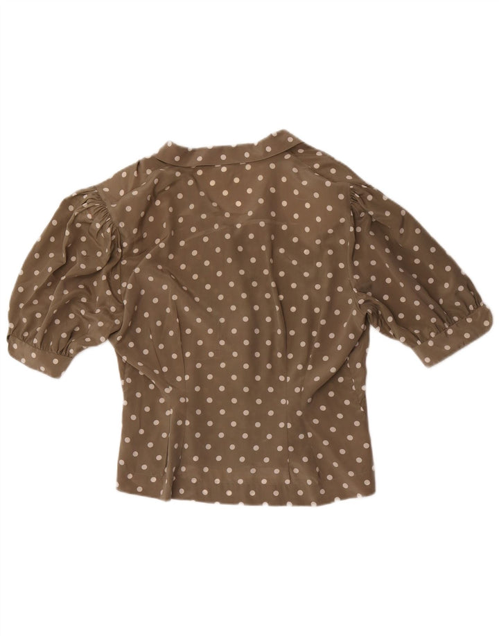 Andrea Mare Dame Kortærmet Bluse IT 46 Stor Grå Polka Dot