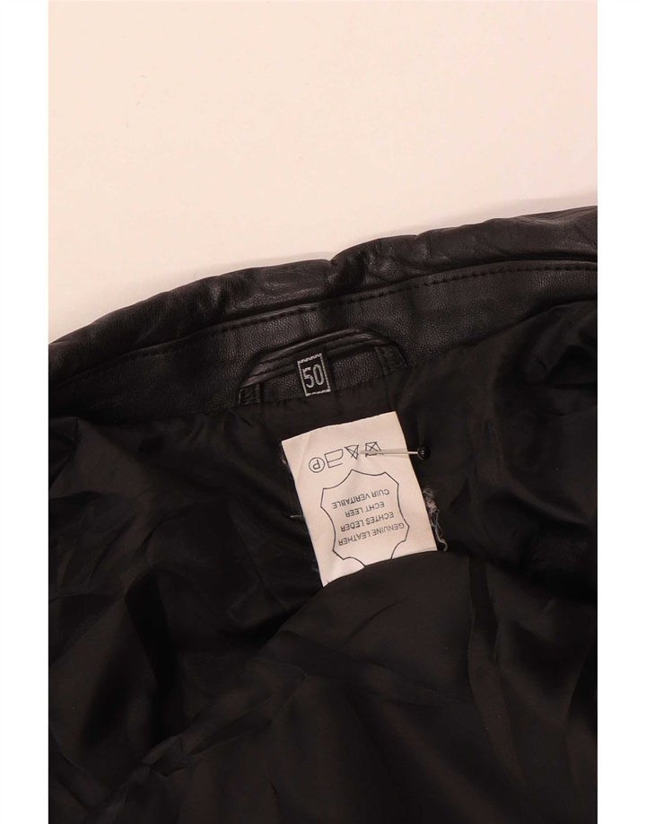 Vintage Bomber Læderjakke til mænd EU 50 Large Black