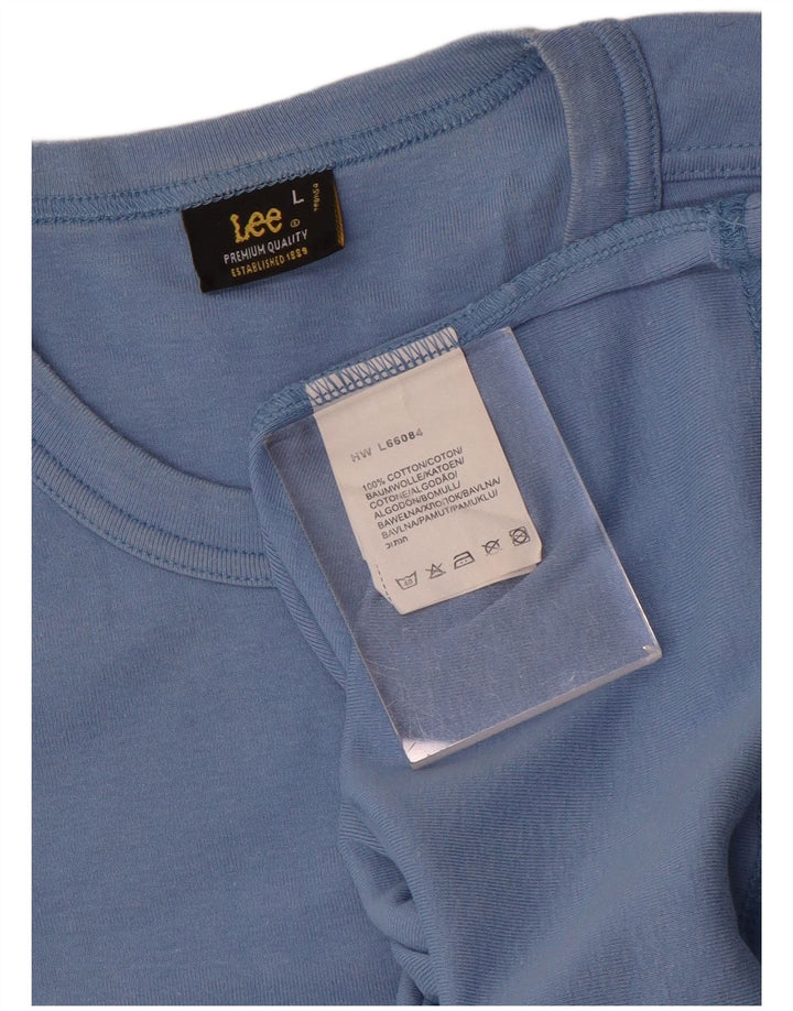 Lee Dame T-Shirt Top Stor Blå Bomuld