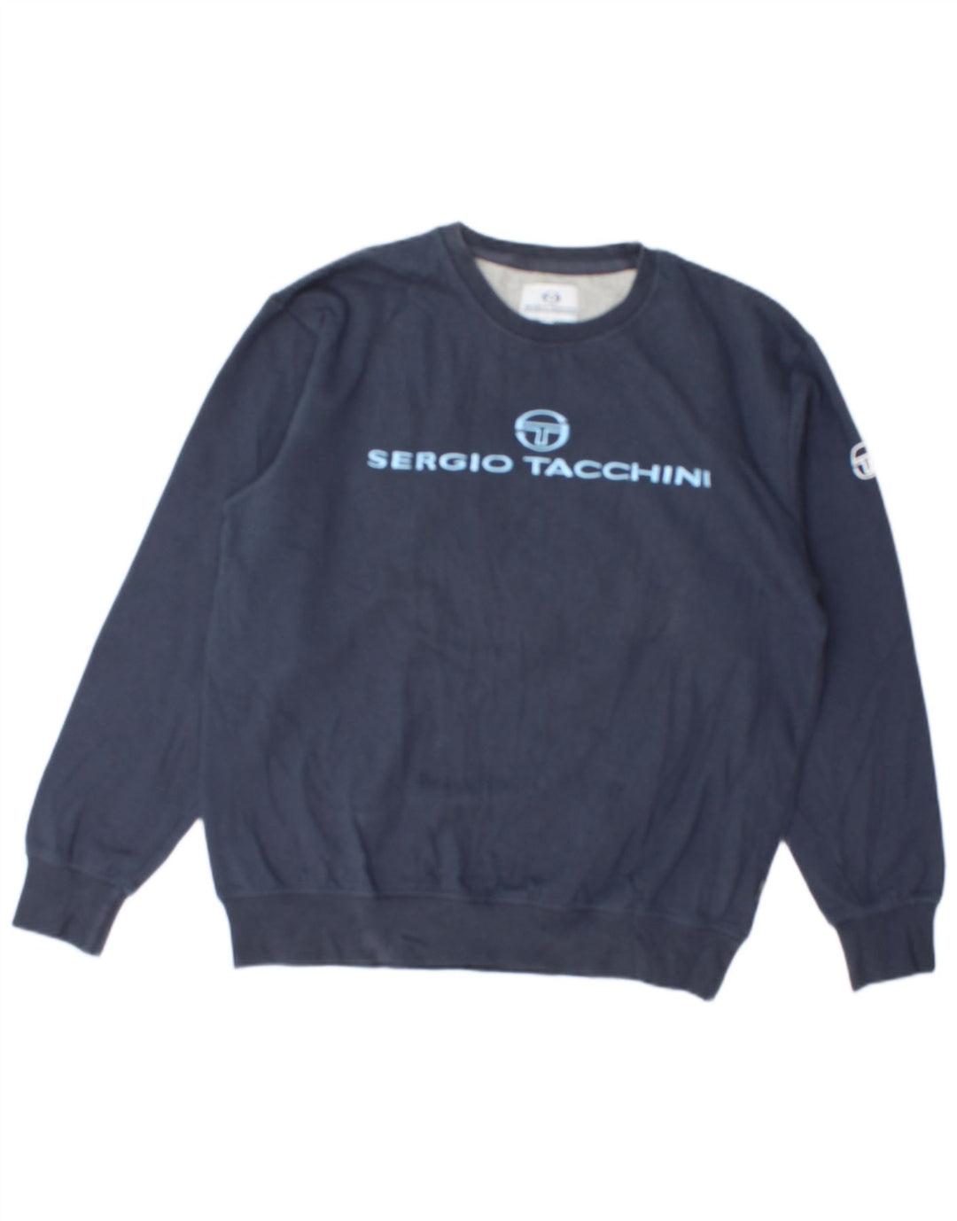 SERGIO TACCHINI Grafisk sweatshirt til mænd Medium marineblå bomuld