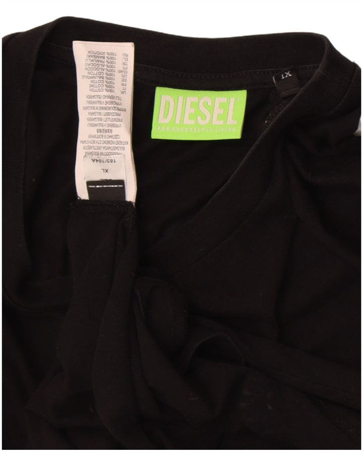 Diesel Herre Grafisk T-Shirt Top XL Sort Bomuld