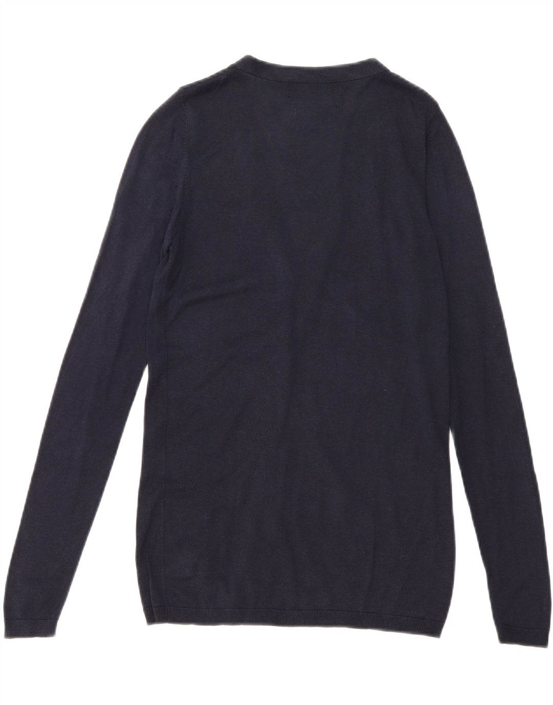 ZARA cardigan sweater til kvinder UK 12 Medium Navy Blue Silke