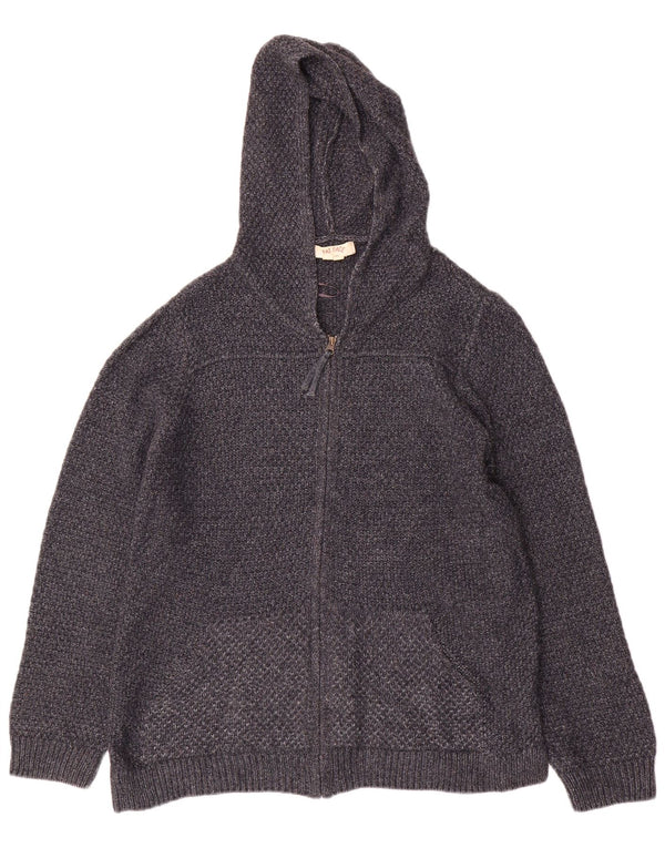 Fat Face Dame Hætte Cardigan Sweater UK 12 Medium Grå Akryl