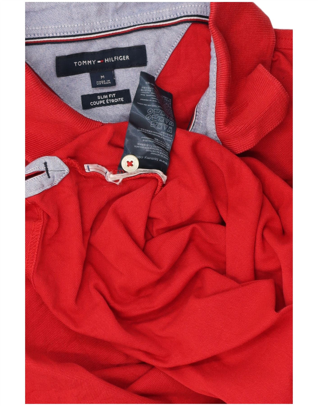 Tommy Hilfiger Herre Slim Fit Polo Shirt Medium Rød Bomuld