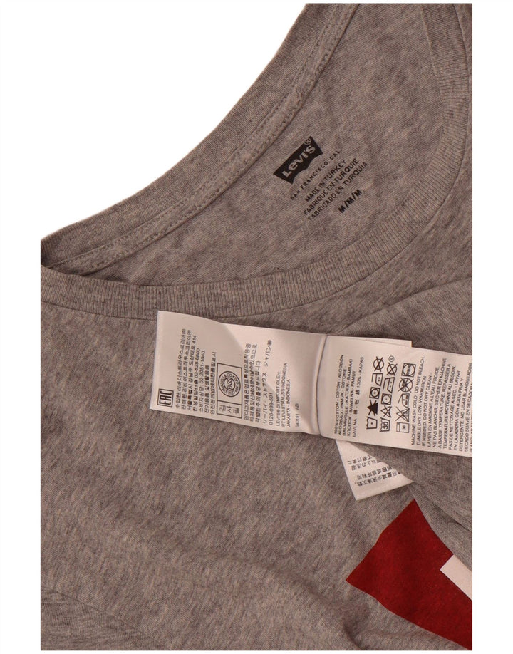 Levi's Herre grafisk T-shirt top mellemgrå flækket bomuld