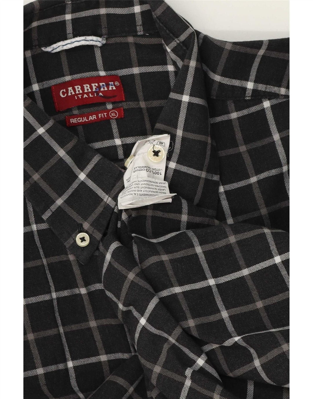 Carrera herre Regular Fit skjorte XL grå ternet bomuld