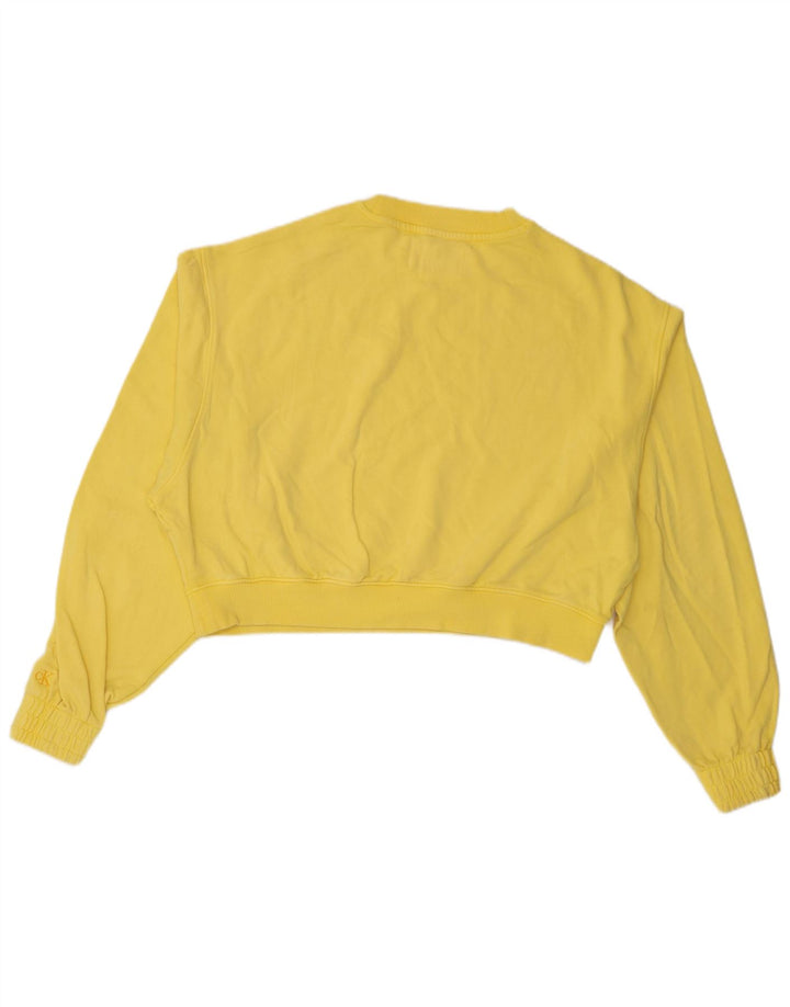 Calvin Klein Jeans Dame Oversized Sweatshirt Jumper UK 16 Large Yellow