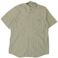 LACOSTE Mens Short Sleeve Shirt Size 40 Medium Green Pinstripe Cotton