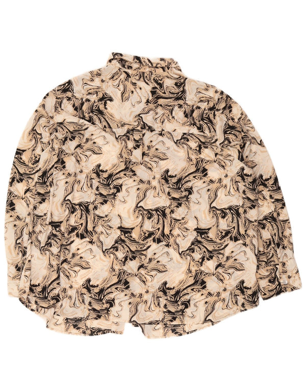 Marks & Spencer Dame abstrakt mønster skjorte bluse UK 22 3XL Brun