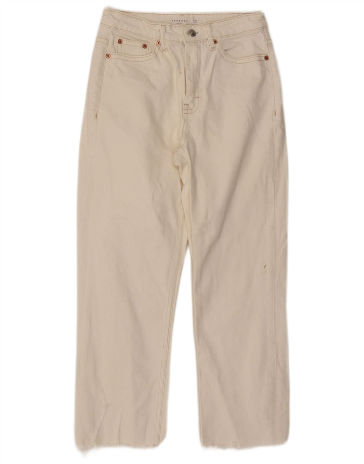 Topshop Dame Straight Jeans W26 L24 Hvid Bomuld