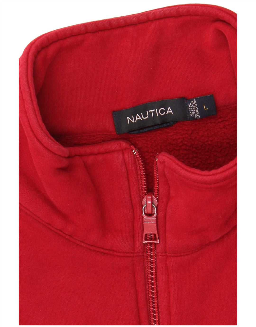 NAUTICA Mens Graphic Zip Neck Sweatshirt Jumper Large Black Colourblock