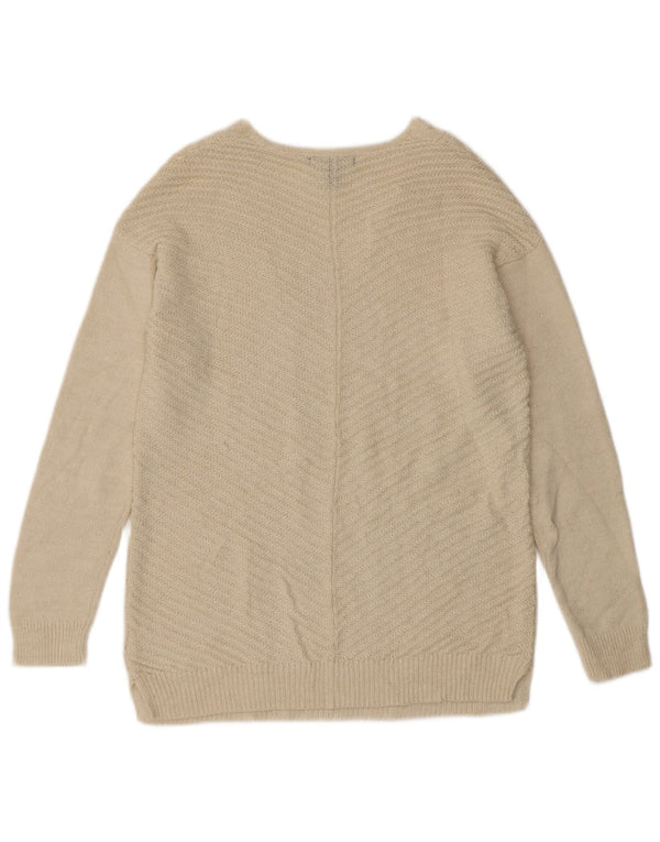 CHAPS Dame V-hals sweater UK 10 Small Off White Bomuld