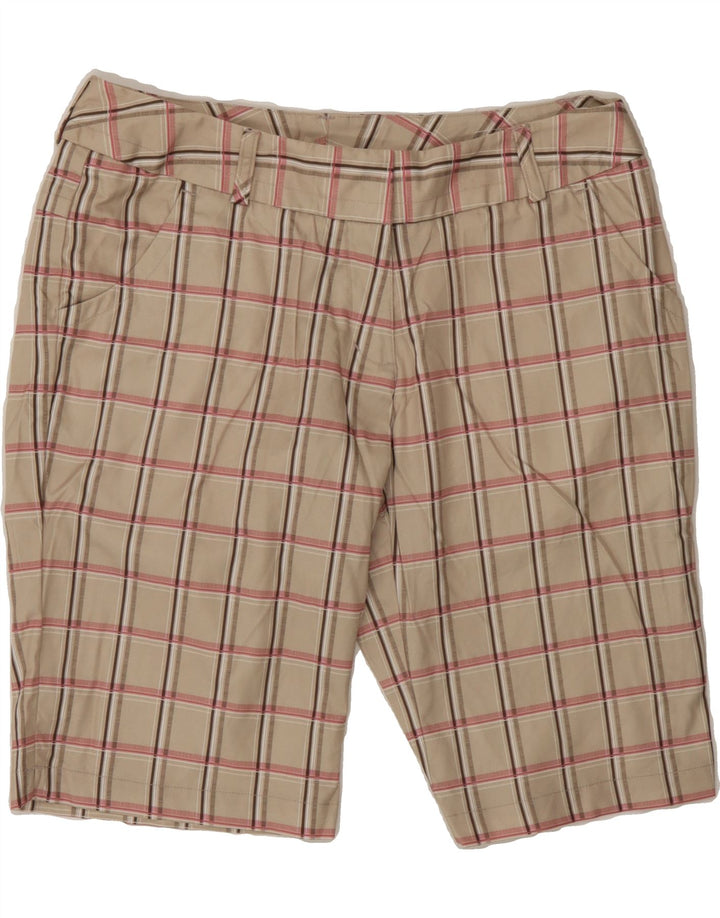 ADIDAS Womens Casual Shorts US 6 Medium W32 Beige Check Polyester Vintage Adidas and Second-Hand Adidas from Messina Hembry 