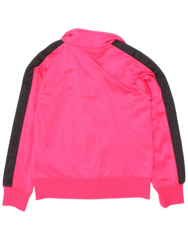Nike Girls Tracksuit Top Jacket 3-4 Years XS Pink Colourblock Polyester