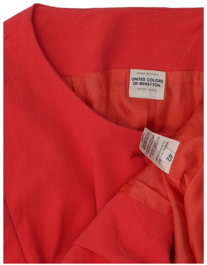 BENETTON Dame 5-knaps kortærmet blazerjakke IT 42 Medium Pink