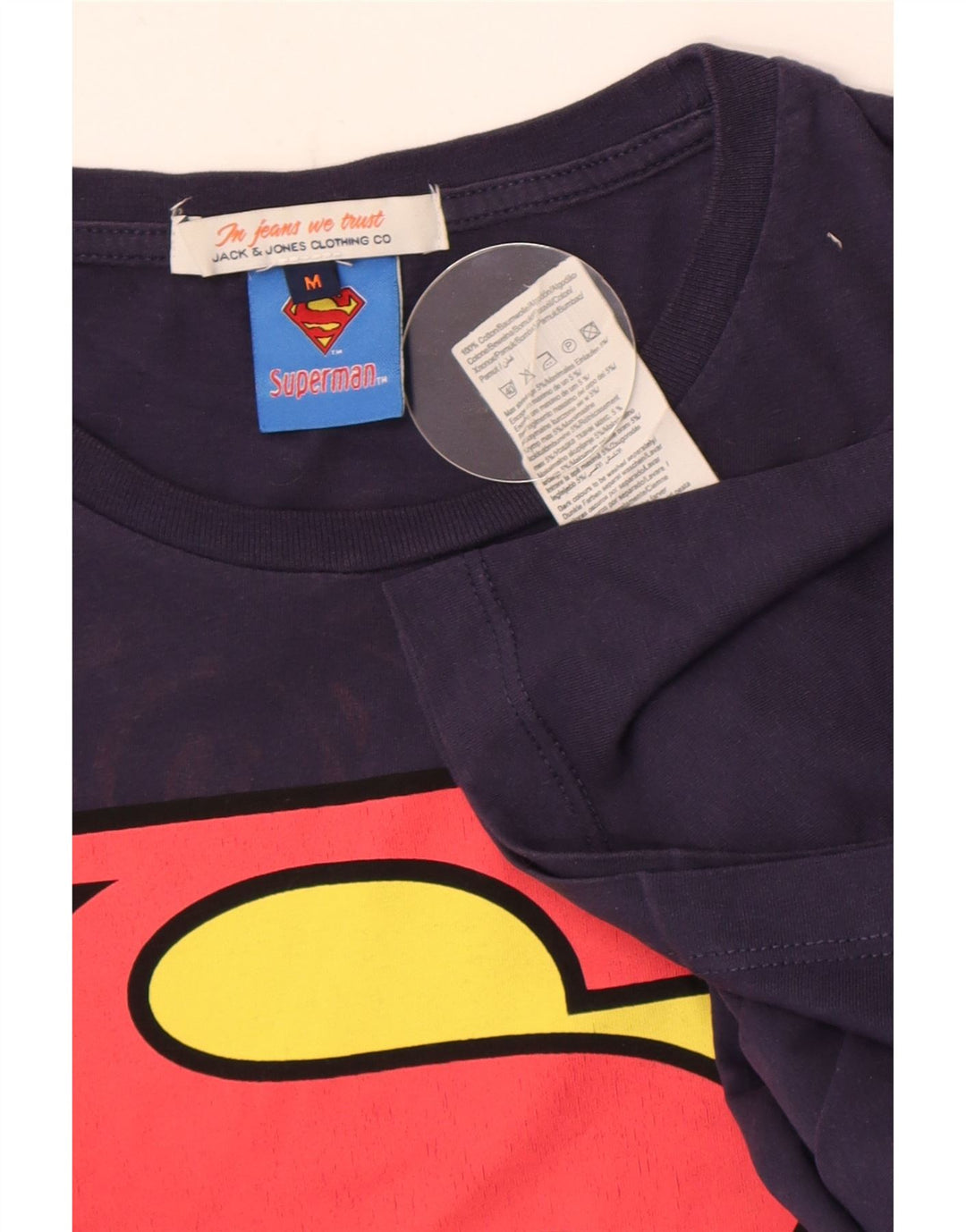 Jack & Jones Herre Superman Grafisk T-shirt Top Medium Navyblå Bomuld