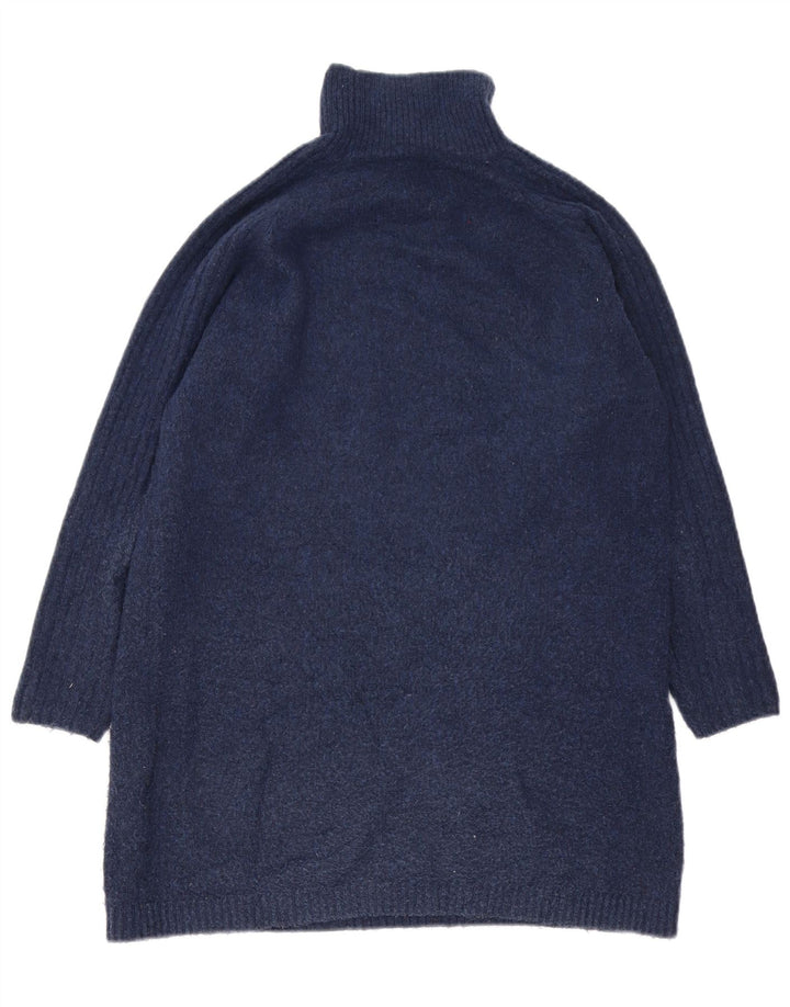 Marks & Spencer Dame Longline Jumper Sweater UK 10 Small Navy B