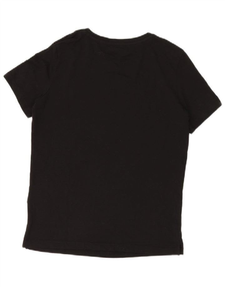 Guess Grafisk T-shirt top til kvinder UK 14 Medium Sort bomuld