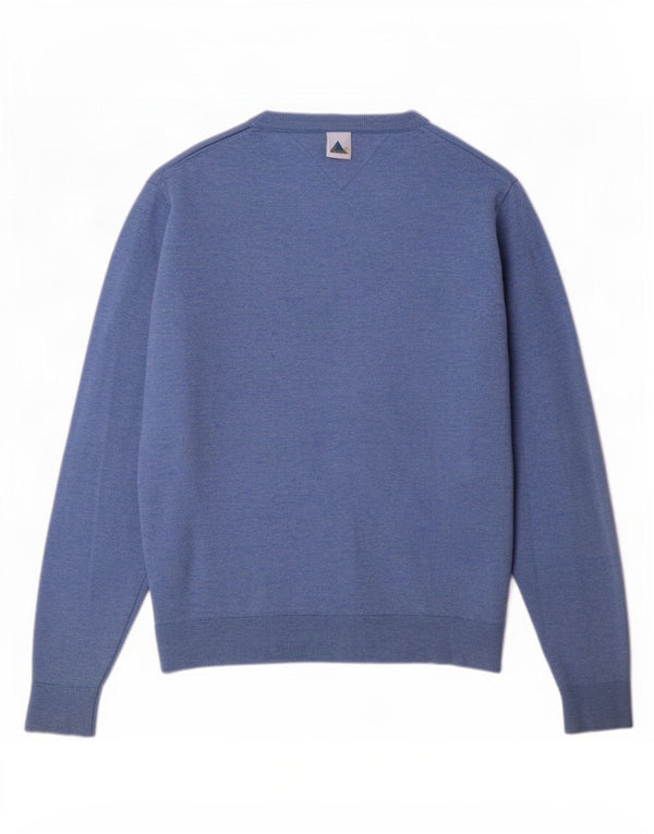 Tommy Hilfiger Herre V-hals sweater 2XL Blå Flecked Lammeuld