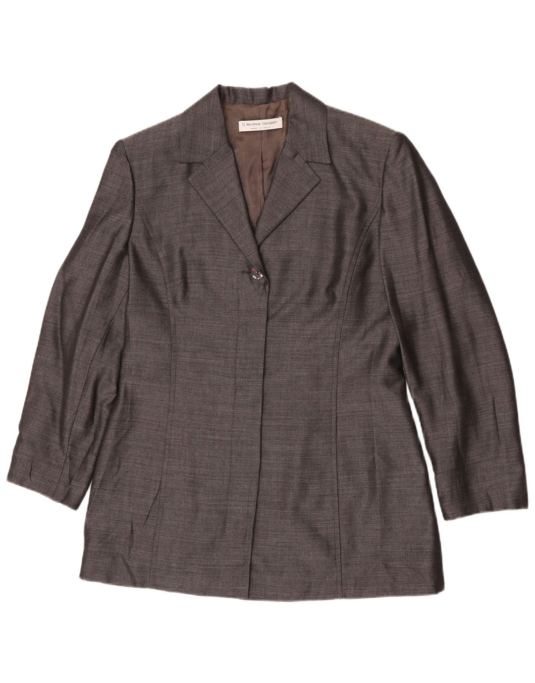 Il Marchese Coccapani Dame 1 Knap Blazer Jakke UK 14 Stor Grå