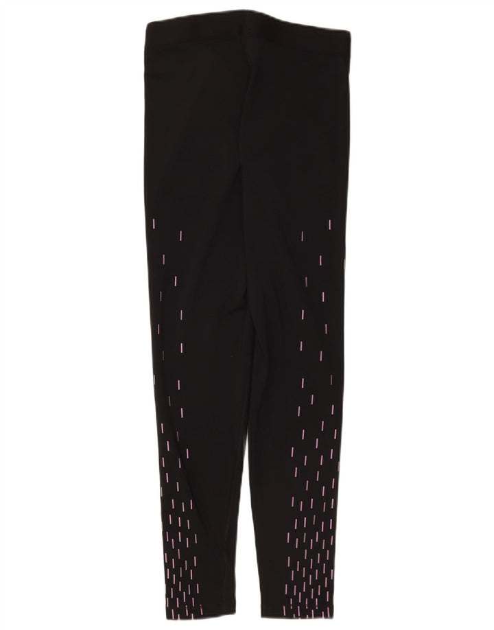 Nike Dame Dri Fit Grafiske Leggings UK 12 Medium Sort Geometrisk