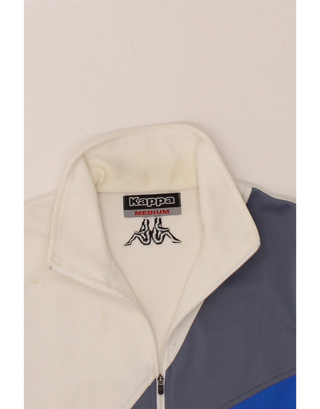 KAPPA Womens Tracksuit Top Jacket UK 14 Medium White Colourblock Polyester Vintage Kappa and Second-Hand Kappa from Messina Hembry 