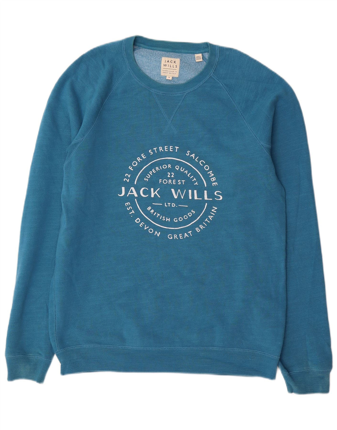Jack Wills Herre Grafisk Sweatshirt Jumper Medium Blå Bomuld